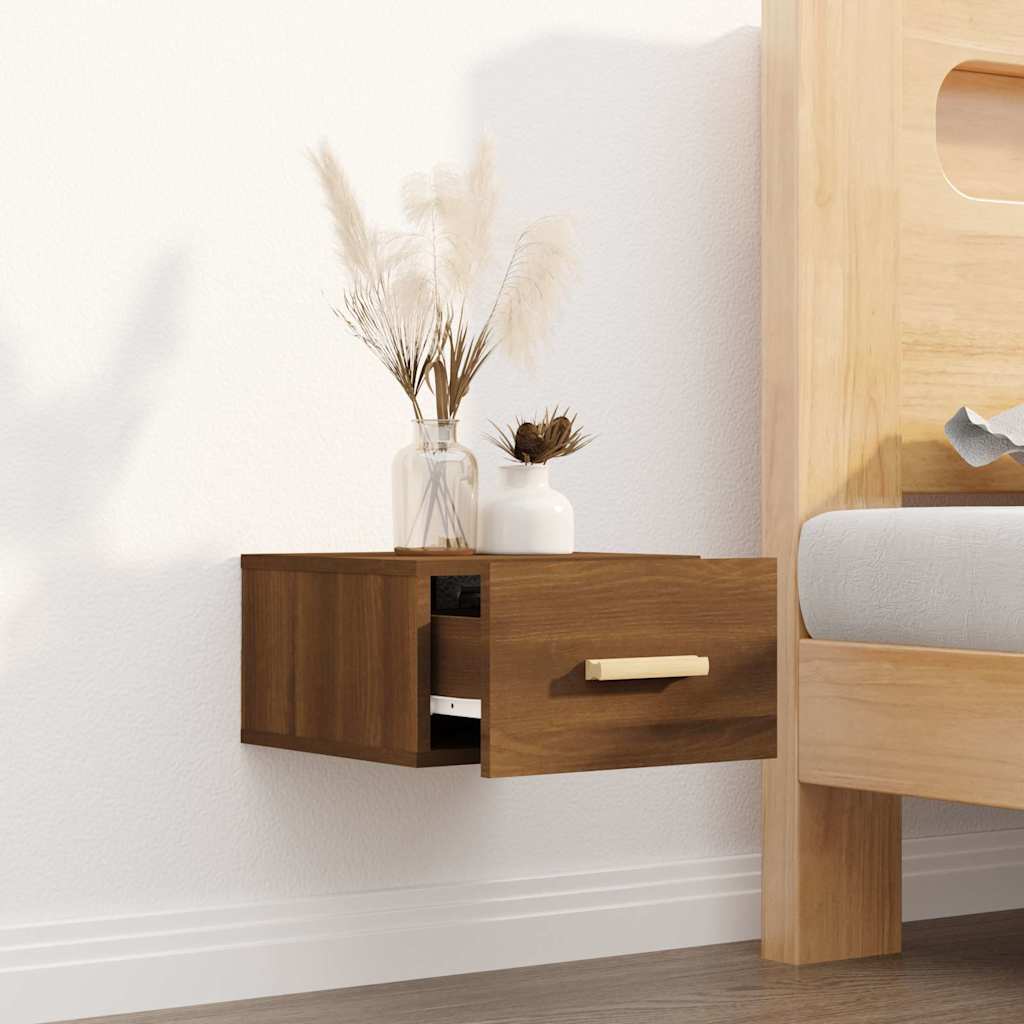 vidaXL Κομοδίνο Επιτοίχιο Καφέ Δρυς 35 x 35 x 20 εκ.