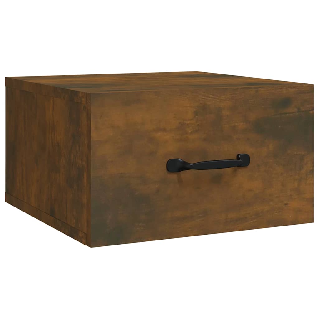 vidaXL Κομοδίνο Επιτοίχιο Καπνιστή Δρυς 35 x 35 x 20 εκ.