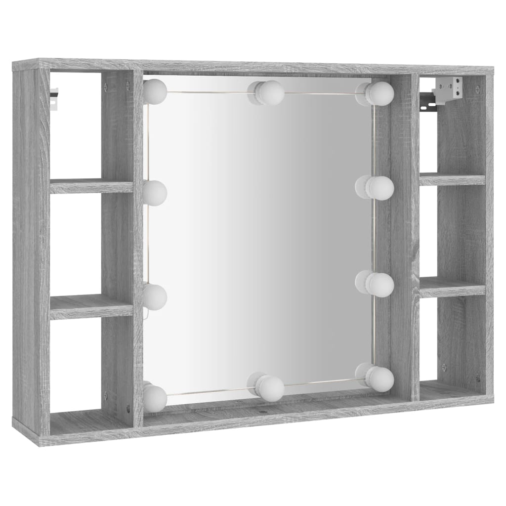 vidaXL Έπιπλο Καθρέπτη με LED Γκρι Sonoma 76 x 15 x 55 εκ.