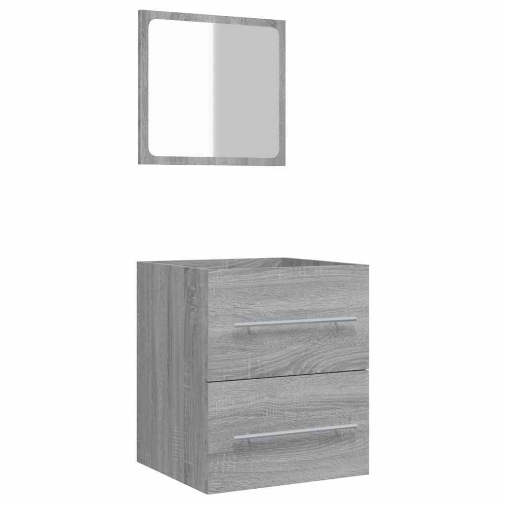 vidaXL Ντουλάπι Μπάνιου με Καθρέφτη Γκρι Sonoma 41x38,5x48 εκ.