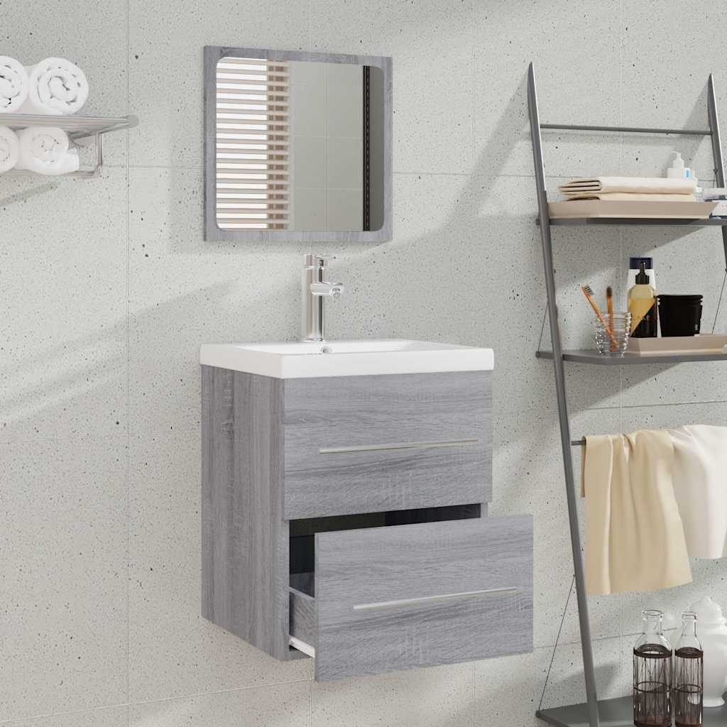 vidaXL Ντουλάπι Μπάνιου με Καθρέφτη Γκρι Sonoma 41x38,5x48 εκ.