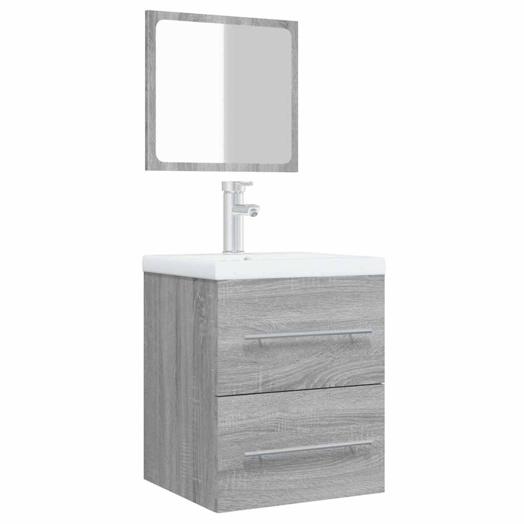 vidaXL Ντουλάπι Μπάνιου με Καθρέφτη Γκρι Sonoma 41x38,5x48 εκ.