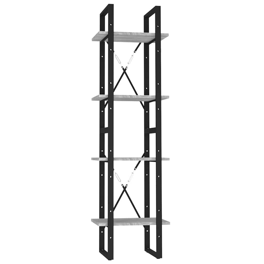 vidaXL Βιβλιοθήκη με 4 Ράφια Γκρι Sonoma 40x30x140 εκ. Επεξεργ. Ξύλο