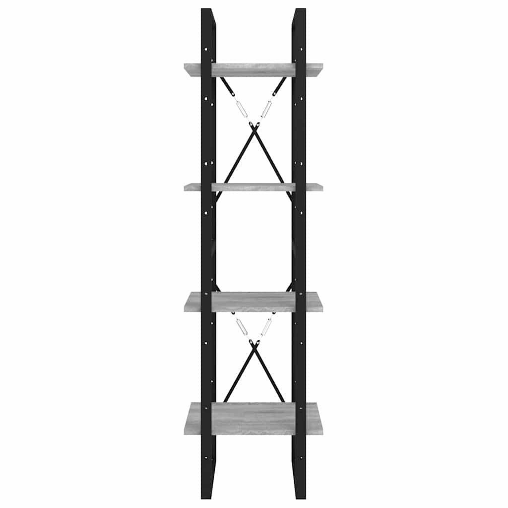 vidaXL Βιβλιοθήκη με 4 Ράφια Γκρι Sonoma 40x30x140 εκ. Επεξεργ. Ξύλο