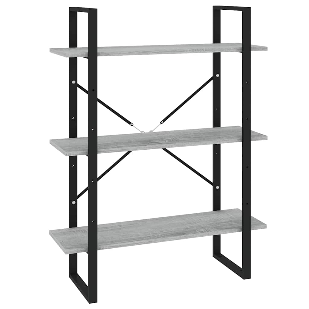 vidaXL Βιβλιοθήκη με 5 Ράφια Γκρι Sonoma 80x30x175 εκ. Επεξεργ. Ξύλο