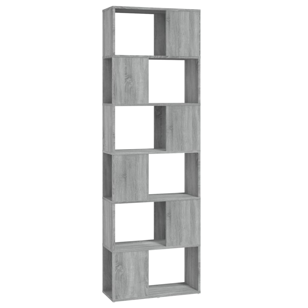 vidaXL Βιβλιοθήκη/Διαχωριστικό Χώρου Γκρι Sonoma 60 x 24 x 186 εκ.