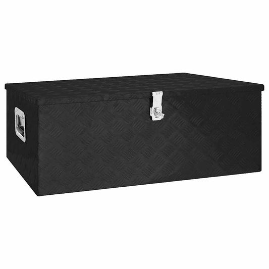 vidaXL Κουτί Αποθήκευσης Μαύρο 100x55x37 εκ. από Αλουμίνιο
