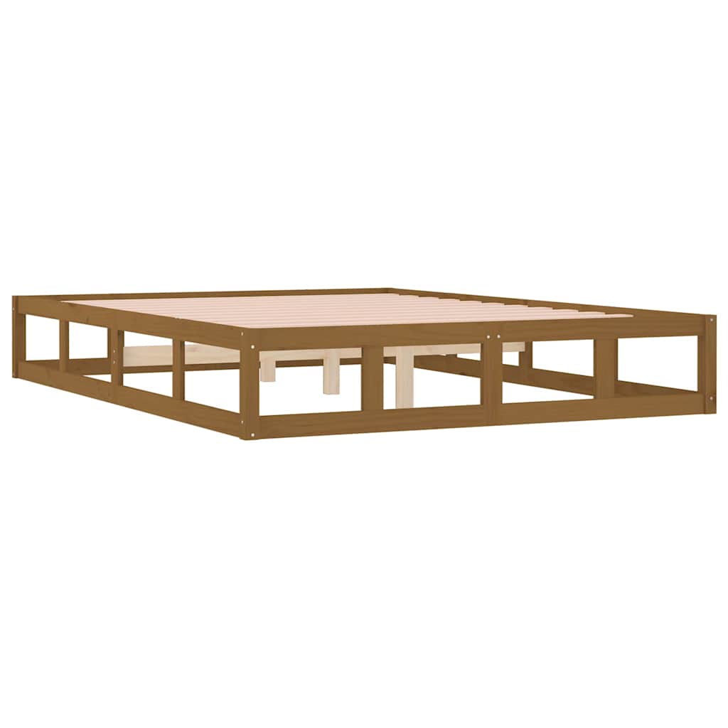 vidaXL Πλαίσιο Κρεβατιού Μελί 120x190 εκ. Μασίφ Ξύλο Small Double