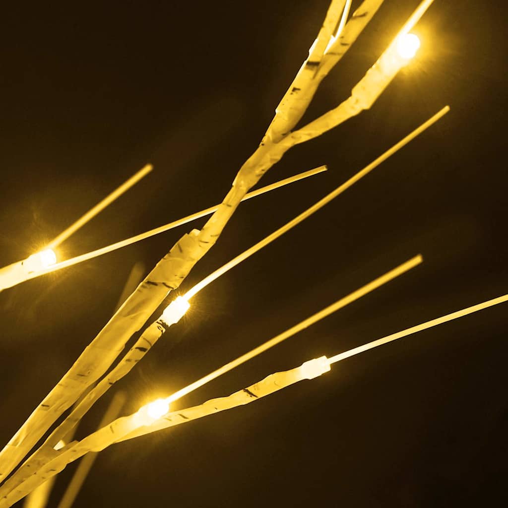 vidaXL Δέντρο Λευκή Σημύδα με 72 LED Θερμό Λευκό 150 εκ.