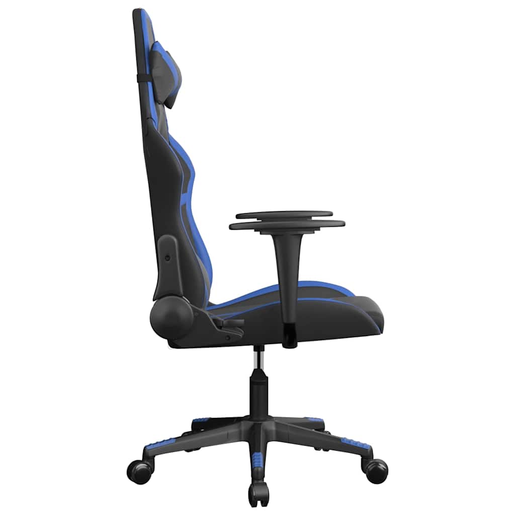 vidaXL Καρέκλα Gaming Μασάζ Μαύρο/Μπλε από Συνθετικό Δέρμα