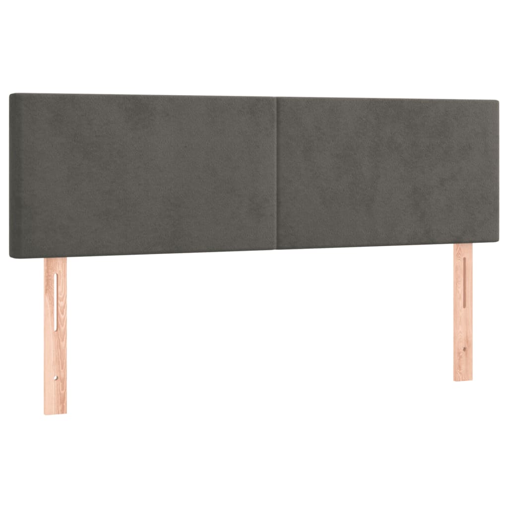 vidaXL Κεφαλάρια Κρεβατιού 2 τεμ. Σκ. Γκρι 72x5x78/88 εκ. Βελούδινα