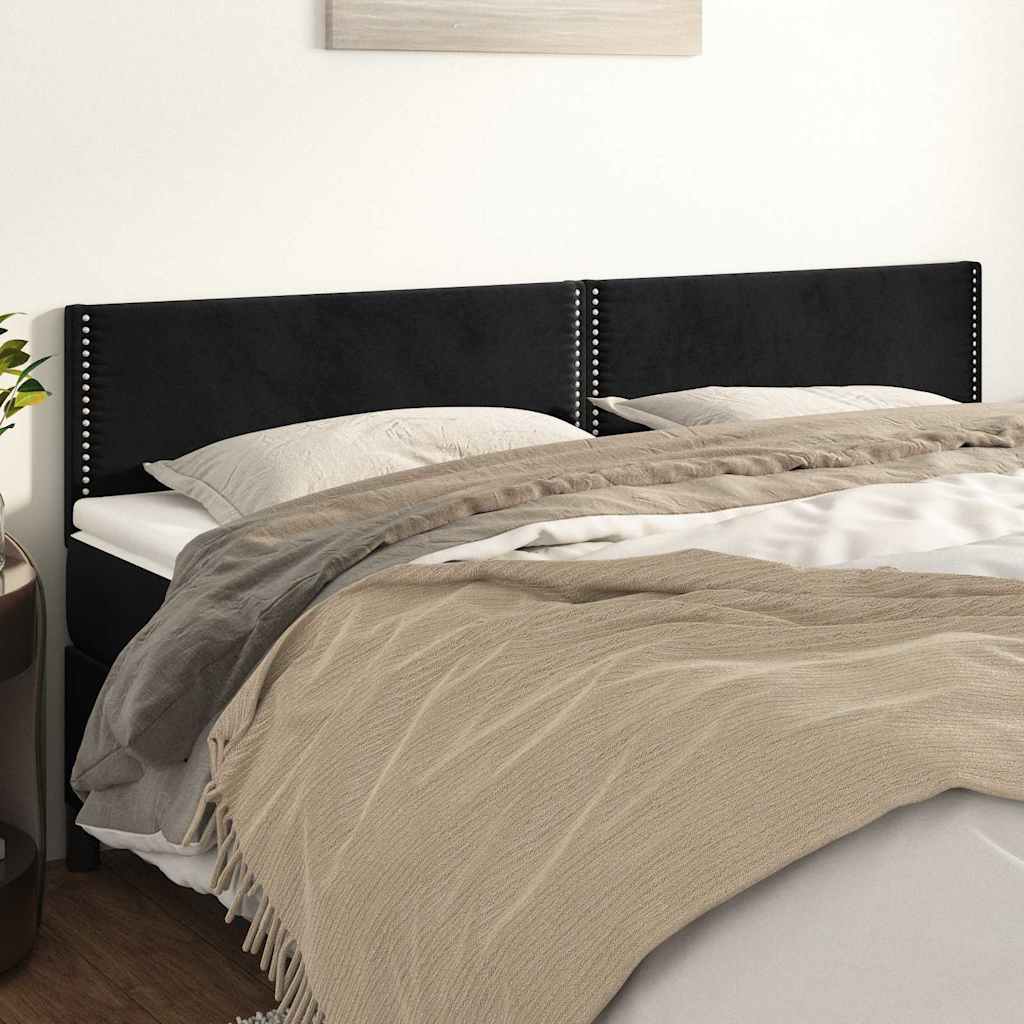 vidaXL Κεφαλάρια Μαύρα Βελούδινα 200x5x78/88 εκ.