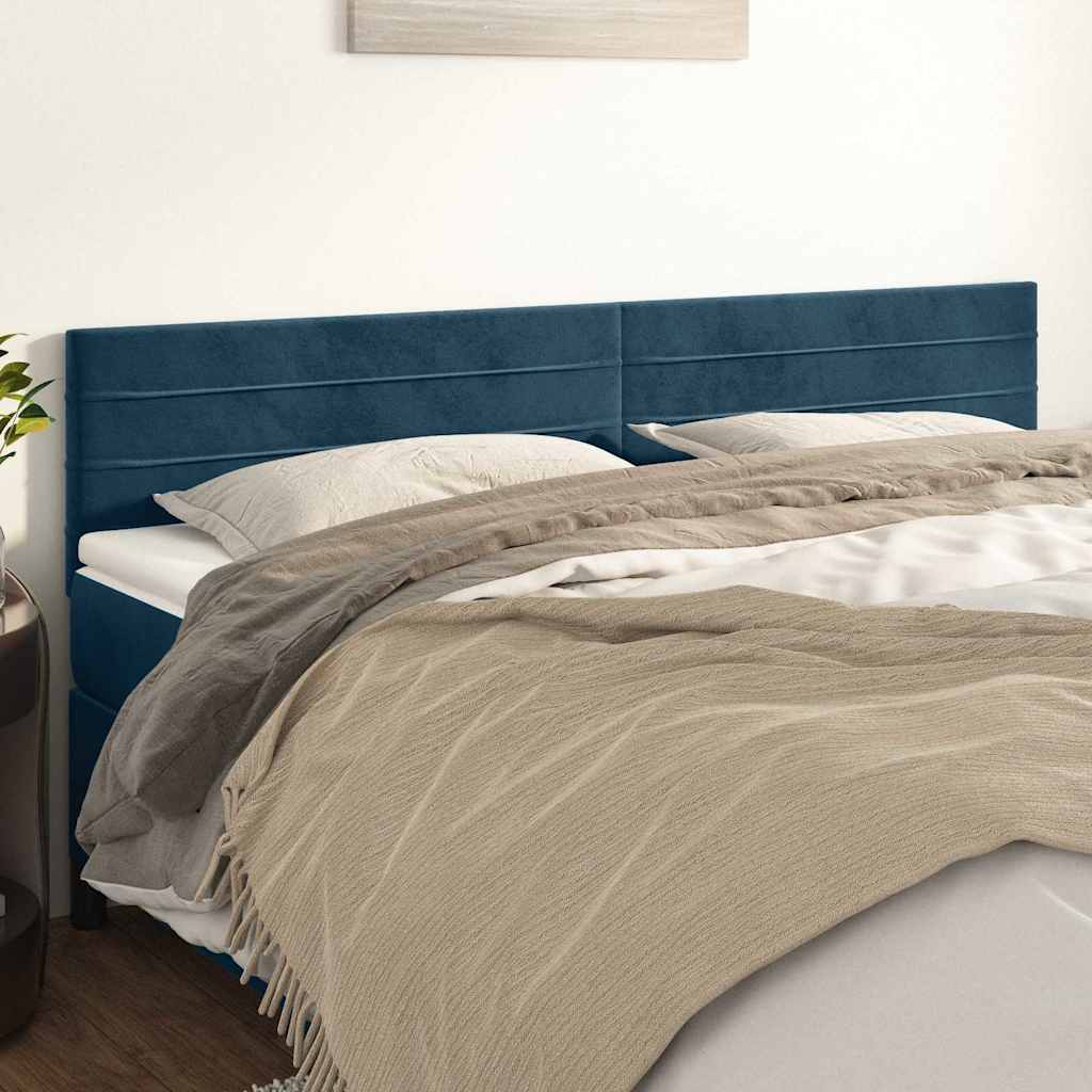 vidaXL Κεφαλάρια Σκ. Μπλε Βελούδινα 180x5x78/88 εκ.