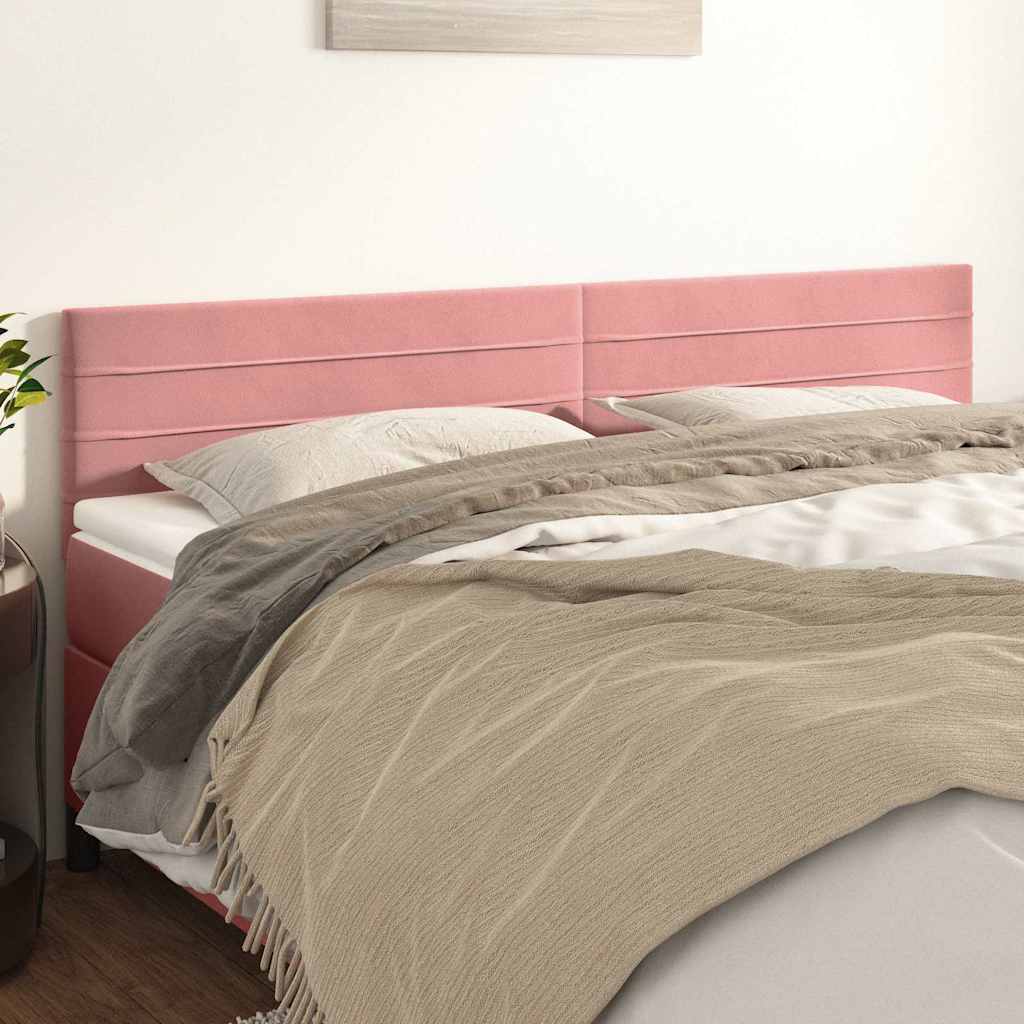 vidaXL Κεφαλάρια Ροζ Βελούδινα 200x5x78/88 εκ.