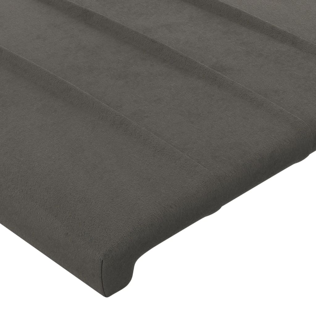 vidaXL Κεφαλάρι Κρεβατιού Σκούρο Γκρι 90x5x78/88 εκ. Βελούδινο