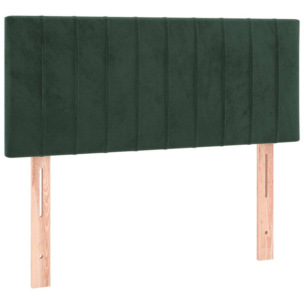 vidaXL Κεφαλάρι Κρεβατιού Σκούρο Πράσινο 100x5x78/88 εκ. Βελούδινο