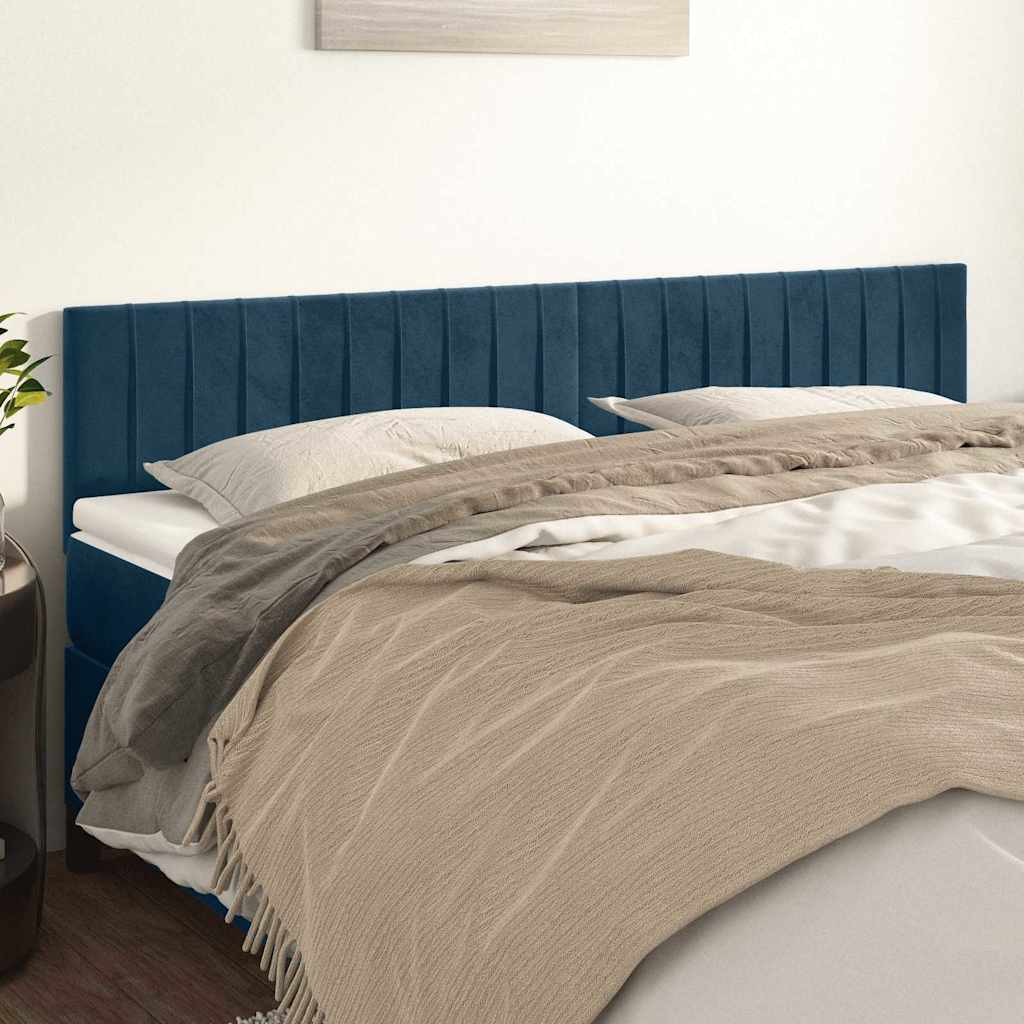 vidaXL Κεφαλάρια Σκ. Μπλε Βελούδινα 180x5x78/88 εκ.