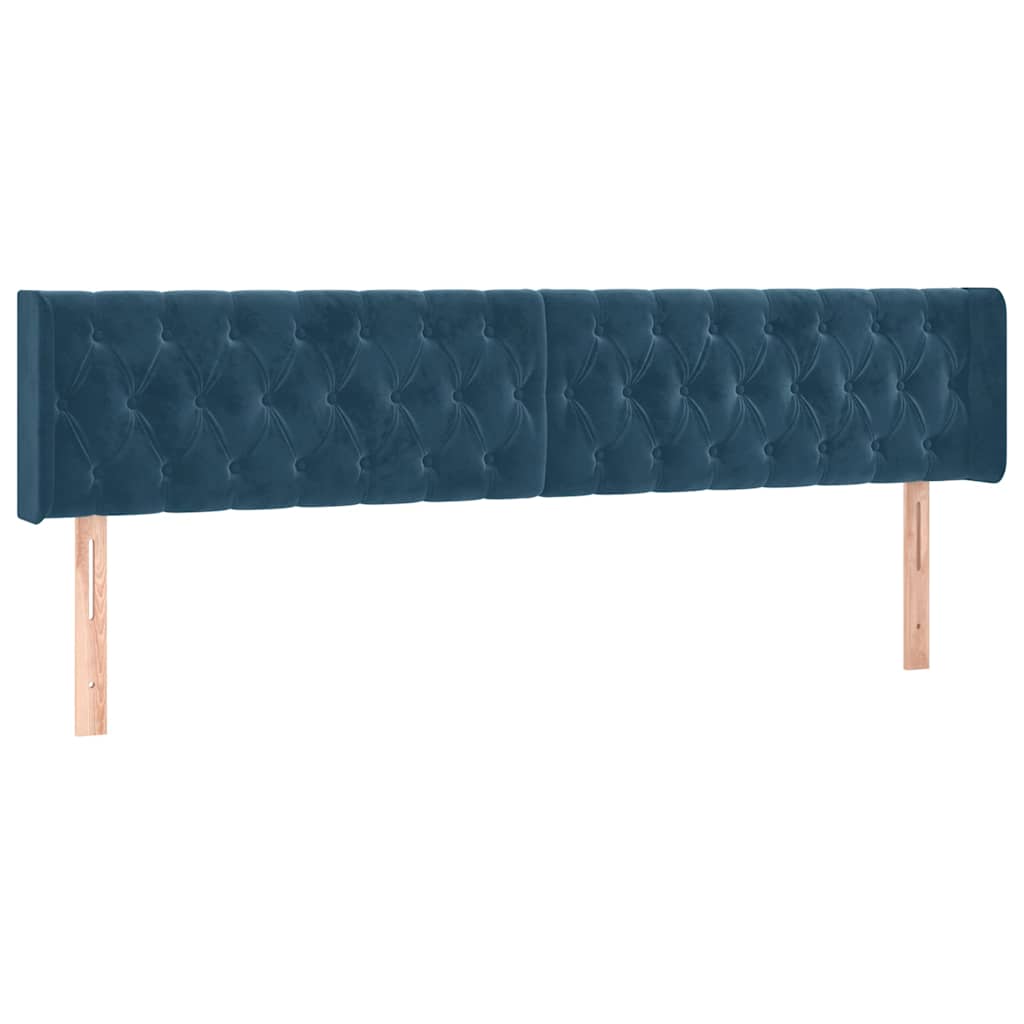 vidaXL Κεφαλάρια Σκ. Μπλε Βελούδινα 180x7x78/88 εκ.