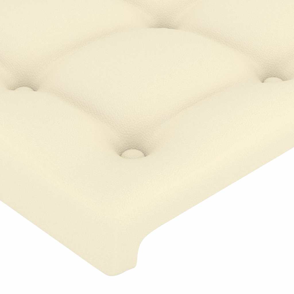 vidaXL Κεφαλάρι Κρεβατιού Κρεμ 100x5x78/88 εκ. από Συνθετικό Δέρμα