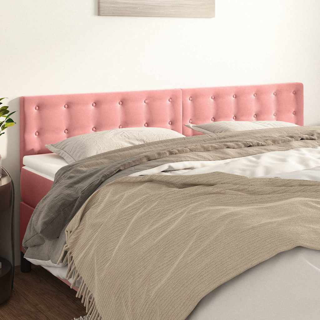 vidaXL Κεφαλάρια Ροζ Βελούδινα 160x5x78/88 εκ.
