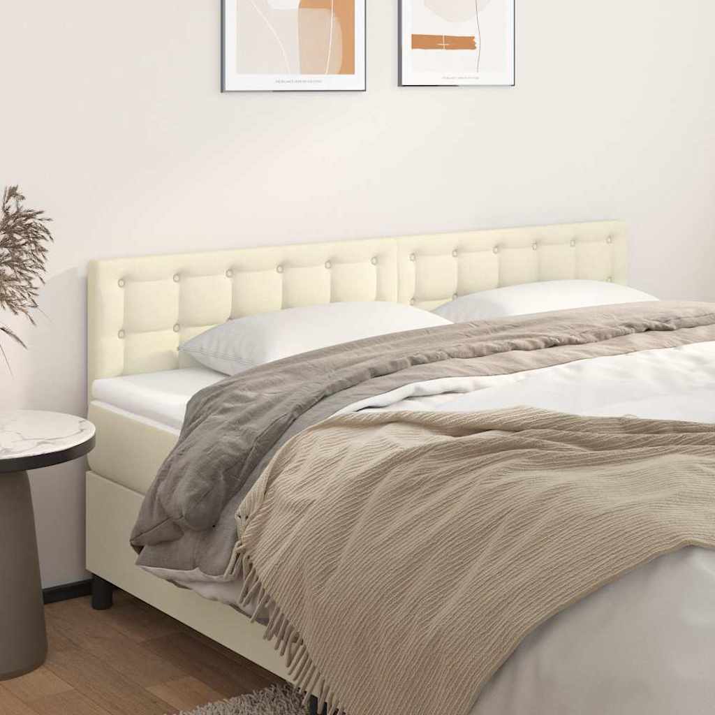 vidaXL Κεφαλάρια Κρεμ 200x5x78/88 εκ. από Συνθετικό Δέρμα