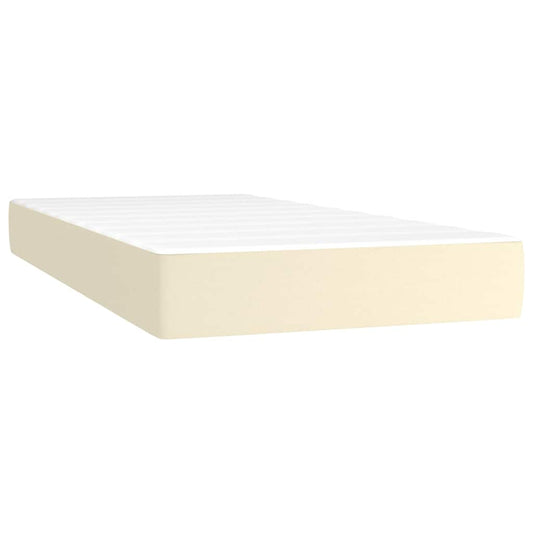 vidaXL Στρώμα με Pocket Springs Μεσαίας Σκληρότητας Κρεμ 90x190x20 εκ. Συνθετικό Δέρμα
