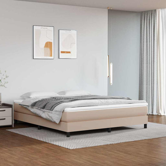 vidaXL Στρώμα με Pocket Springs Μεσαίας Σκληρότητας Καπουτσίνο 180x200x20 εκ. Συνθ. Δέρμα