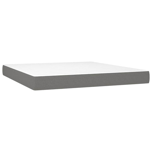 vidaXL Στρώμα με Pocket Springs Μεσαίας Σκληρότητας Σκ. Γκρι 152x203x20εκ. Ύφασμα Queen