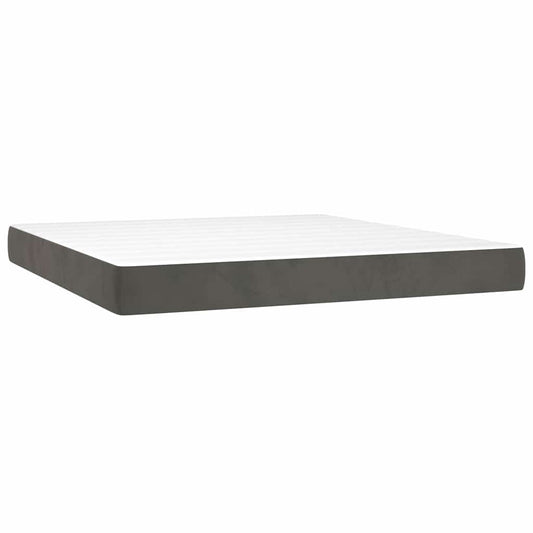 vidaXL Στρώμα με Pocket Springs Μεσαίας Σκληρότητας Σκ. Γκρι 152x203x20εκ. Βελούδινο Queen
