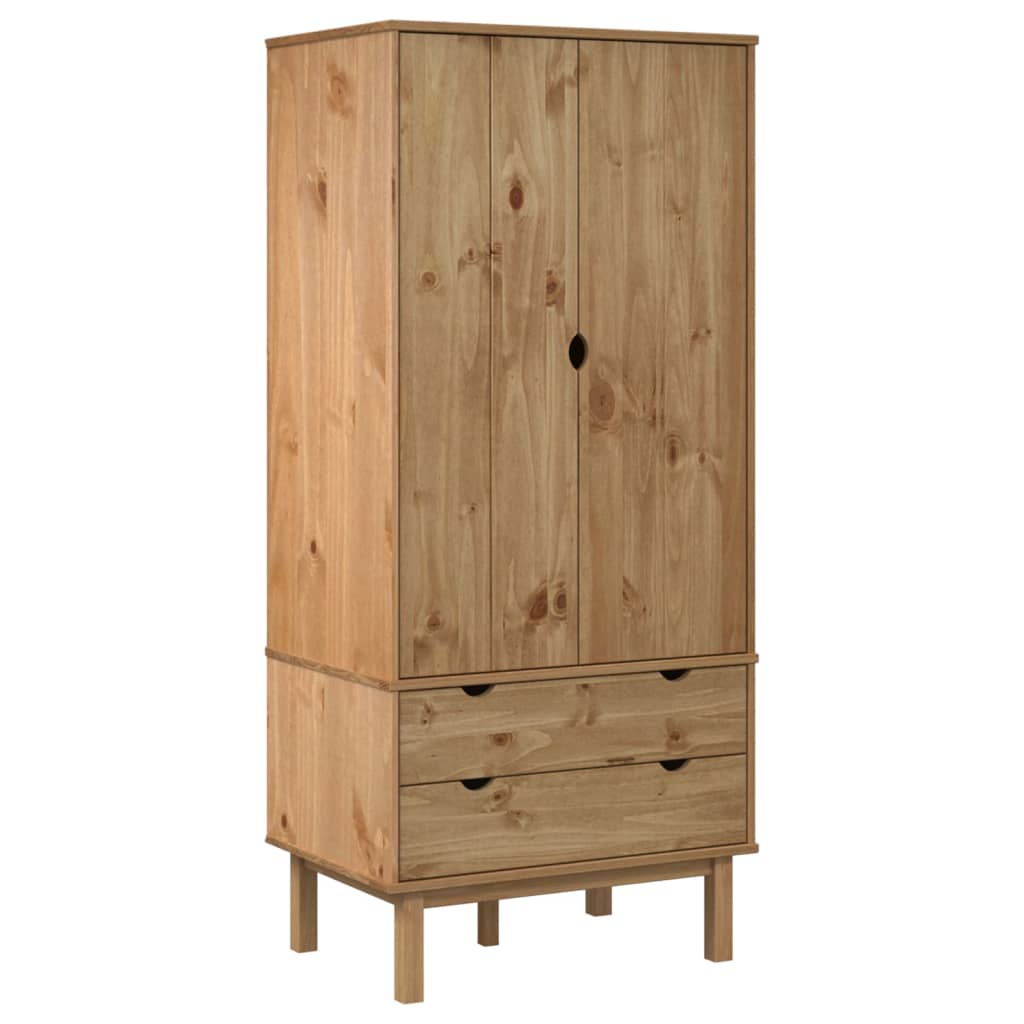 vidaXL Ντουλάπα OTTA 76,5 x 53 x 172 εκ. Μασίφ Ξύλο Πεύκου