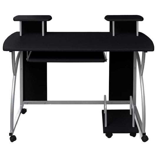 vidaXL Γραφείο Υπολογιστή Μαύρο 110 x 52 x 88,5 εκ. Επεξεργασμένο Ξύλο