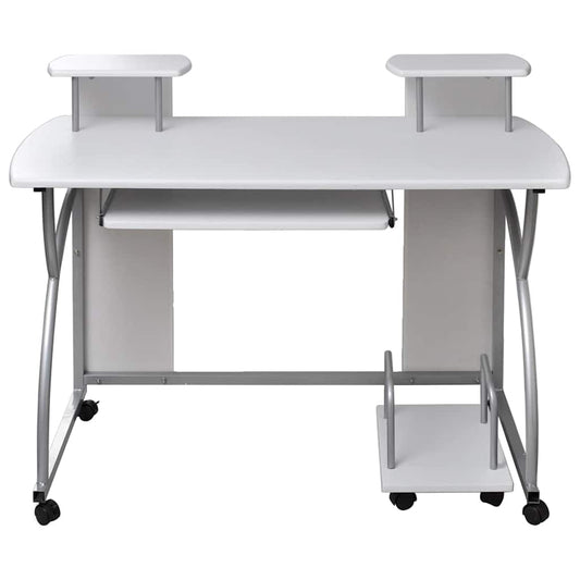 vidaXL Γραφείο Υπολογιστή Λευκό 110 x 52 x 88,5 εκ. Επεξεργασμένο Ξύλο