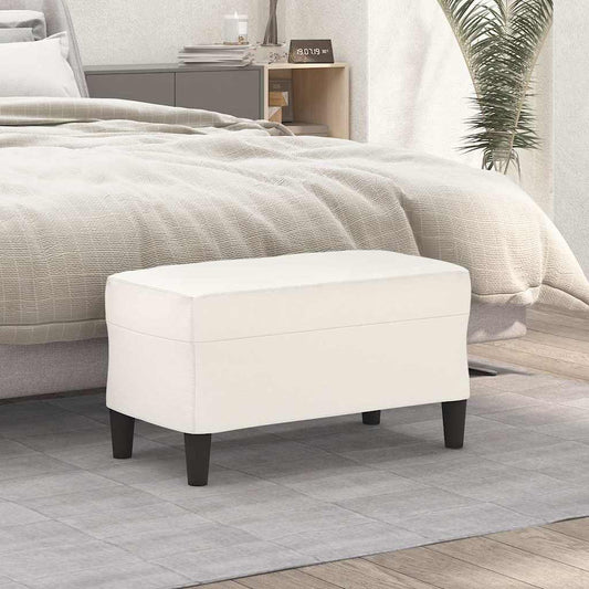 vidaXL Πάγκος Κρεμ 70x35x41 εκ. από Συνθετικό Δέρμα