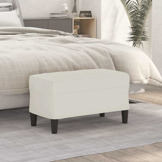 vidaXL Πάγκος Κρεμ 70 x 35 x 41 εκ. Βελούδινος