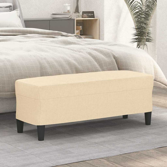 vidaXL Πάγκος Κρεμ 100x35x41 εκ. Υφασμάτινος