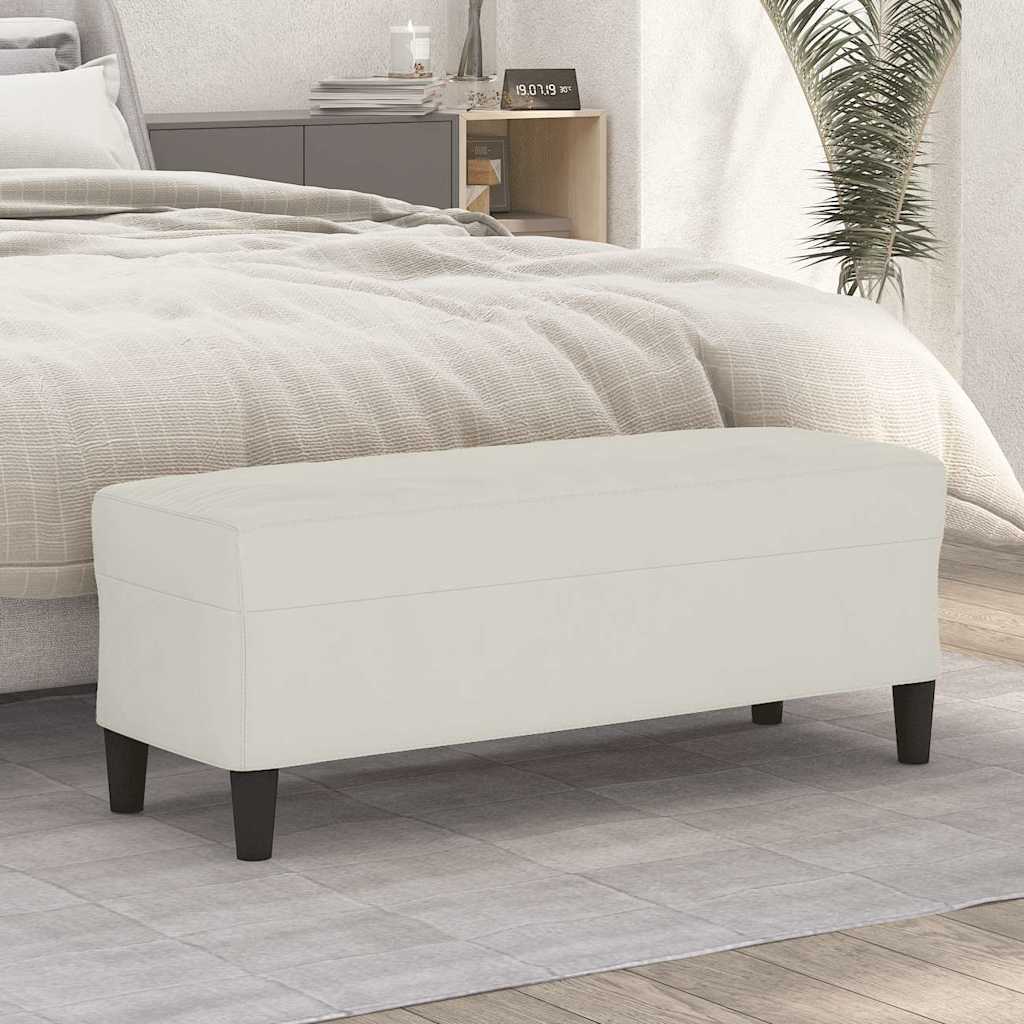 vidaXL Πάγκος Κρεμ 100x35x41 εκ. Βελούδινος