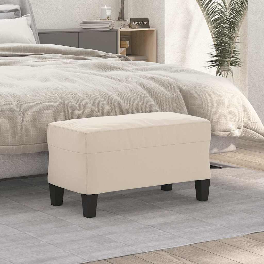 vidaXL Πάγκος Κρεμ 70 x 35 x 41 εκ. από Ύφασμα Μικροϊνών