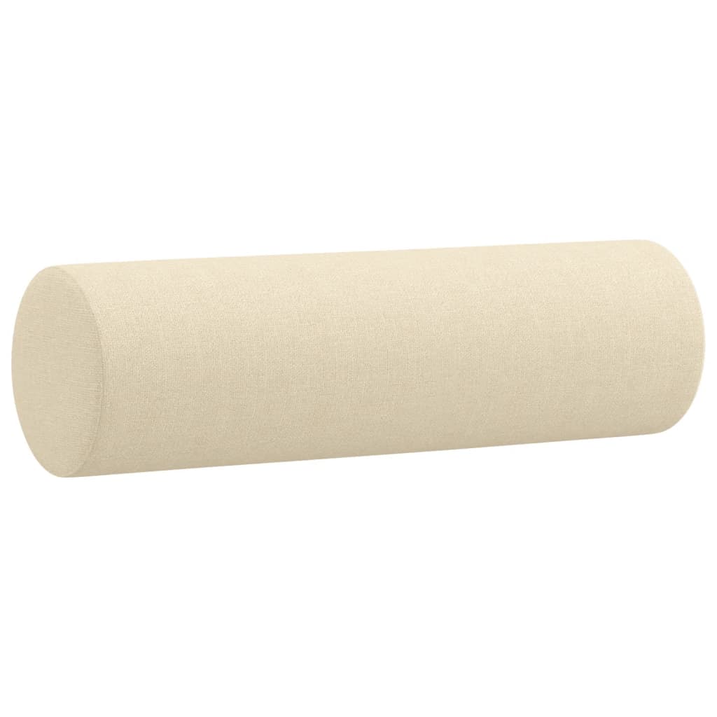 vidaXL Μαξιλάρια Διακοσμητικά 2 τεμ. Κρεμ Ø15x50 εκ. Υφασμάτινα