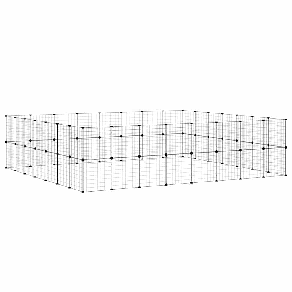vidaXL Κλουβί Κατοικίδιων με 60 Πάνελ + Πόρτα Μαύρο 280 x 245 x 70εκ Ατσάλινο