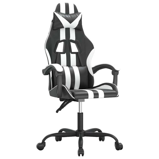 vidaXL Καρέκλα Gaming Περιστρεφόμενη Μαύρη/Λευκή από Συνθετικό Δέρμα