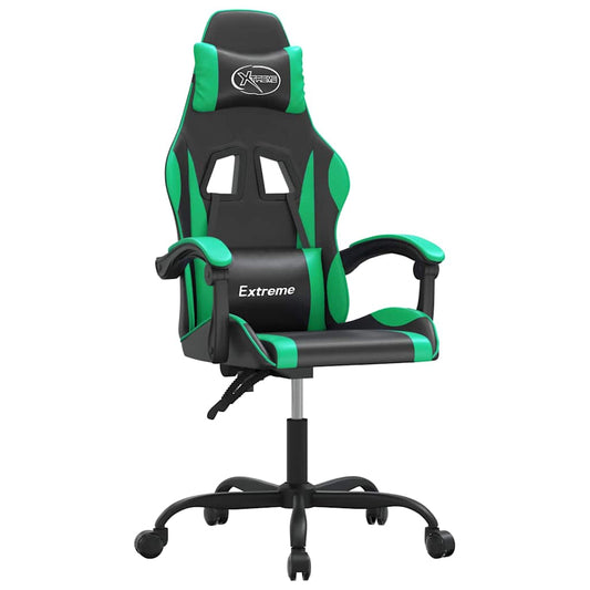 vidaXL Καρέκλα Gaming Περιστρεφόμενη Μαύρη/Πράσινη από Συνθετικό Δέρμα