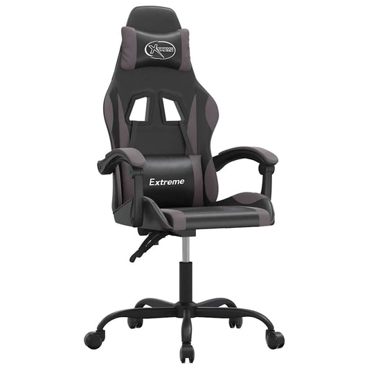 vidaXL Καρέκλα Gaming Περιστρεφόμενη Μαύρη/Γκρι από Συνθετικό Δέρμα