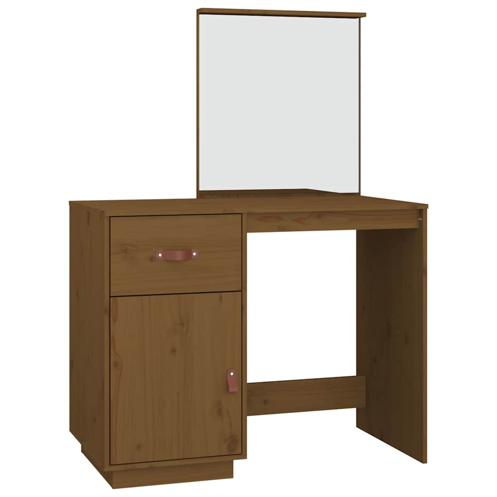 vidaXL Μπουντουάρ Καφέ μελί 95x50x134 εκ. Μασίφ Ξύλο Πεύκου