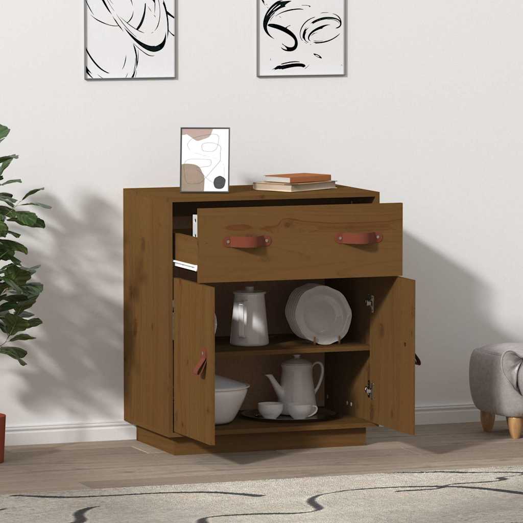 vidaXL Ντουλάπι Καφέ Μελί 65,5 x 40 x 75 εκ. από Μασίφ Ξύλο Πεύκου