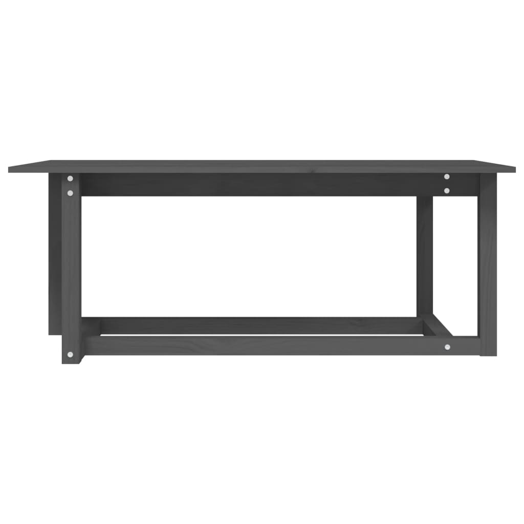 vidaXL Τραπεζάκι Σαλονιού Γκρι 110 x 55 x 45 εκ. από Μασίφ Ξύλο Πεύκου