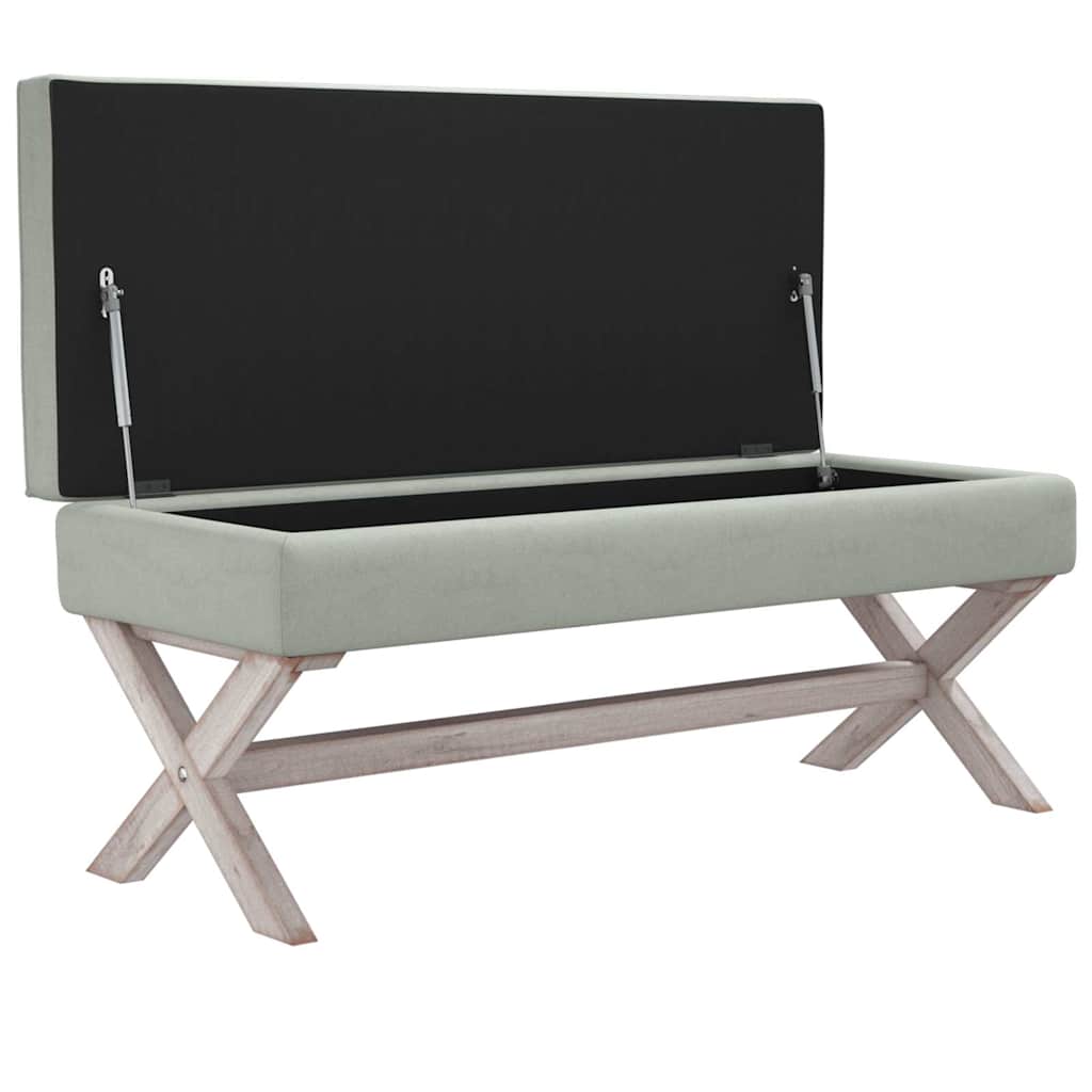 vidaXL Σκαμπό Αποθήκευσης Ανοιχτό Γκρι 110 x 45 x 49 εκ. Βελούδινο