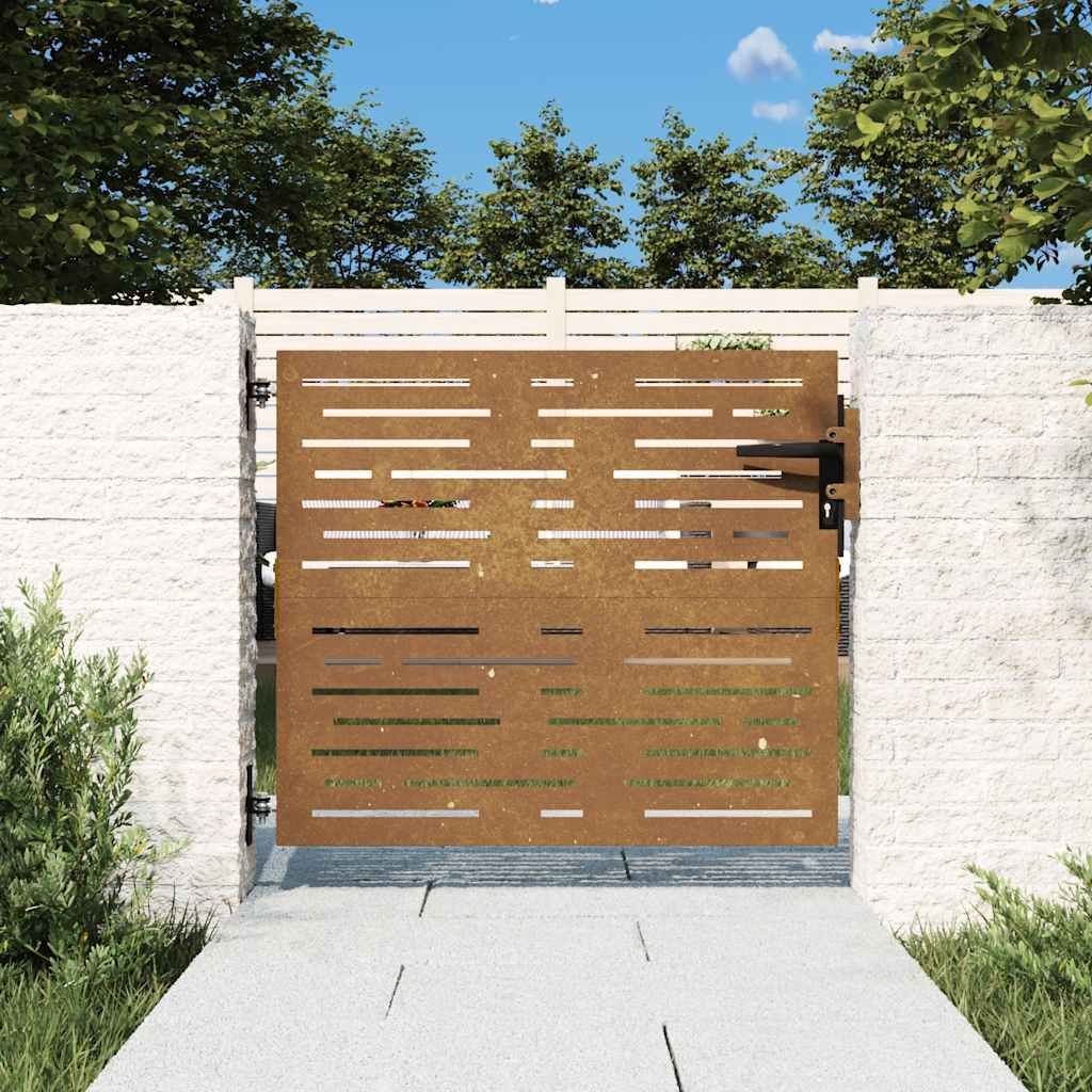 vidaXL Πόρτα Κήπου Τετράγωνη 85x75 εκ. από Ατσάλι Corten