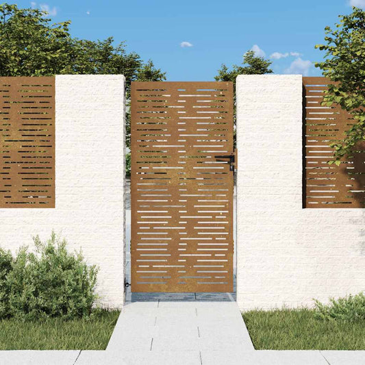 vidaXL Πόρτα Κήπου Τετράγωνη 85x175 εκ. από Ατσάλι Corten