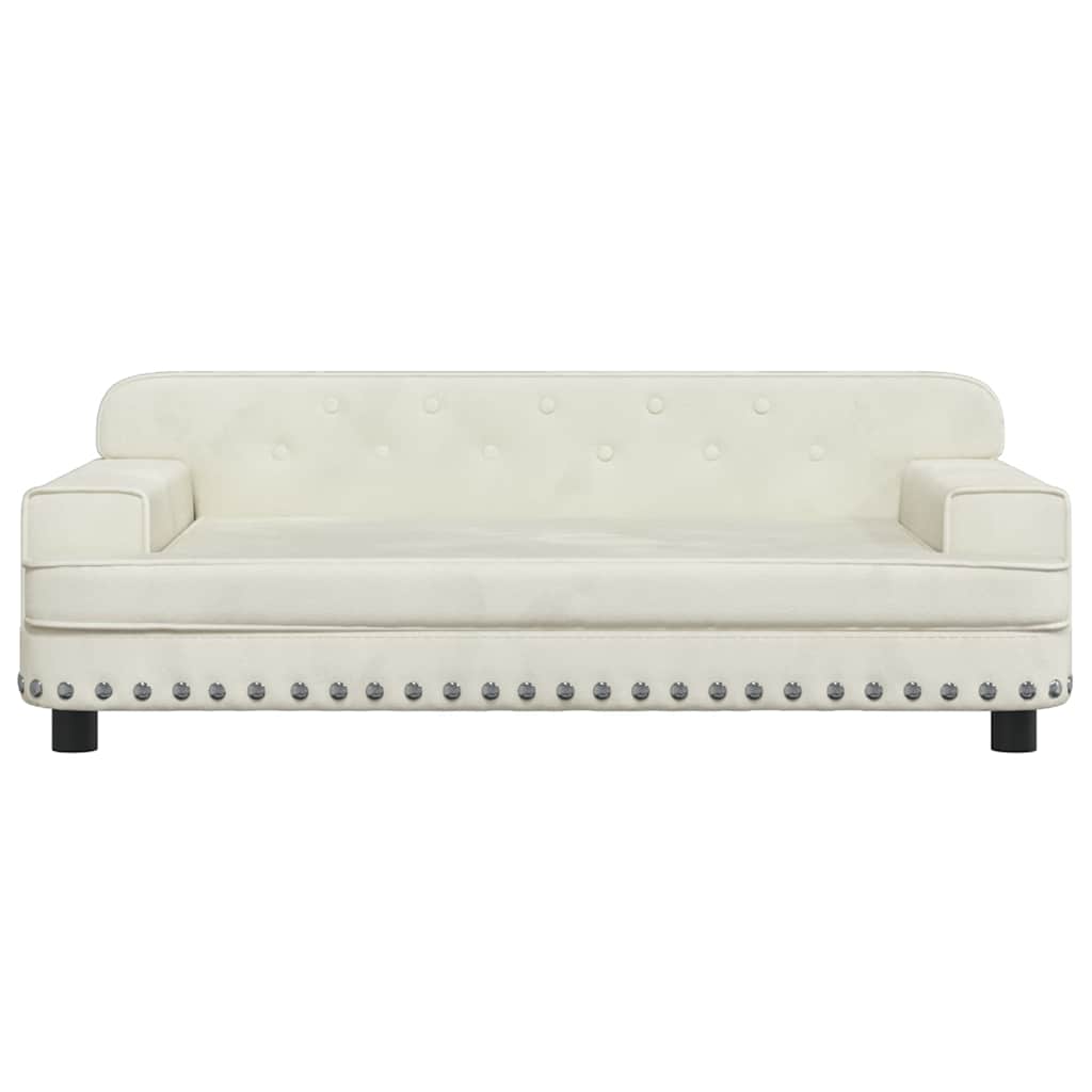 vidaXL Κρεβάτι Σκύλου Κρεμ 90 x 53 x 30 εκ. Βελούδινο