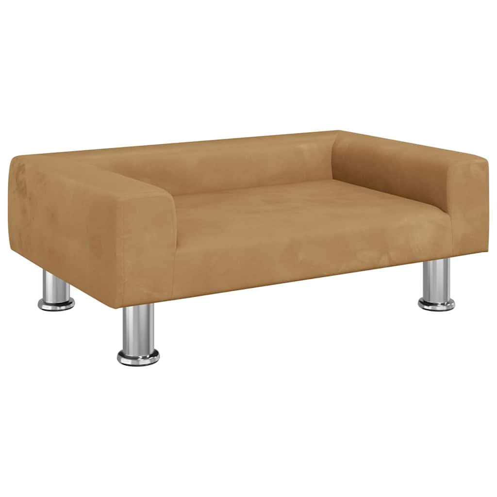 vidaXL Κρεβάτι Σκύλου Καφέ 70 x 45 x 26,5 εκ. Βελούδινο
